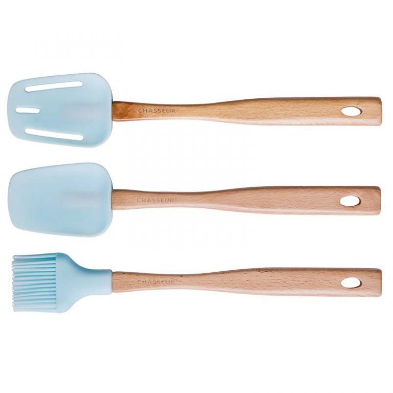 03596 Chasseur Spatula, Brush and Spoon Set – Duck Egg Blue