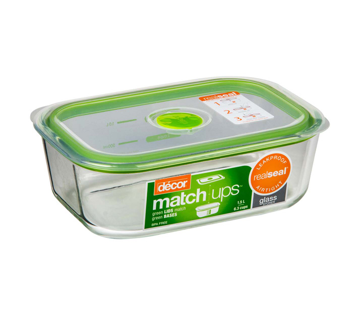 Decor Match Ups Glass Storer Oblong 600ml Woolworths