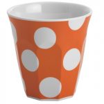 47161_White dots on orange espresso cup 300ml