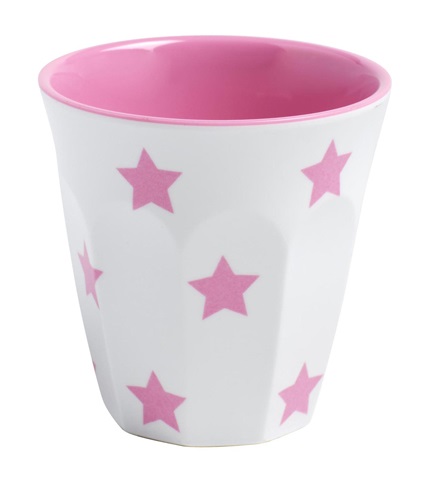 47243_Hot pink stars on white espresso cup 300ml