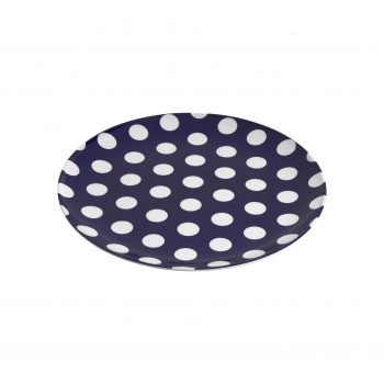 j47143 Jab White Dots on Navy Coupe Plate 20cm