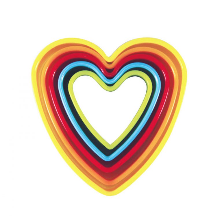 16517 Heart Cookie Cutters 5 Piece Set – Multi Coloured