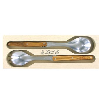 André Verdier Laguiole Debutant Salad Servers Olive Wood