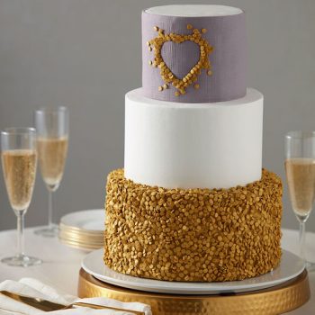 wilton gold sequins wedding cake