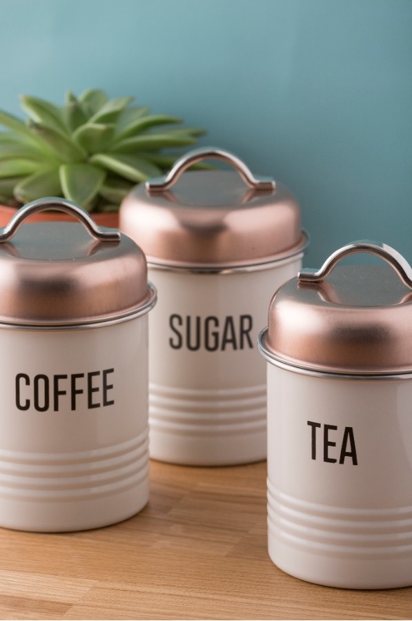 Typhoon Tea Coffee Sugar Canisters Vintage Copper Chef S Typhoon Tea Coffee Sugar Canisters Vintage Copper
