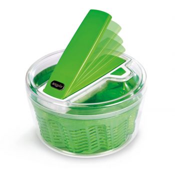 Zyliss Easy Spin Salad Spinner with Lid Handle, Large, Green, BPA Free