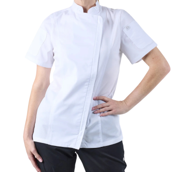 Springfield Womens Zipper White Chef Jacket (6 Sizes)
