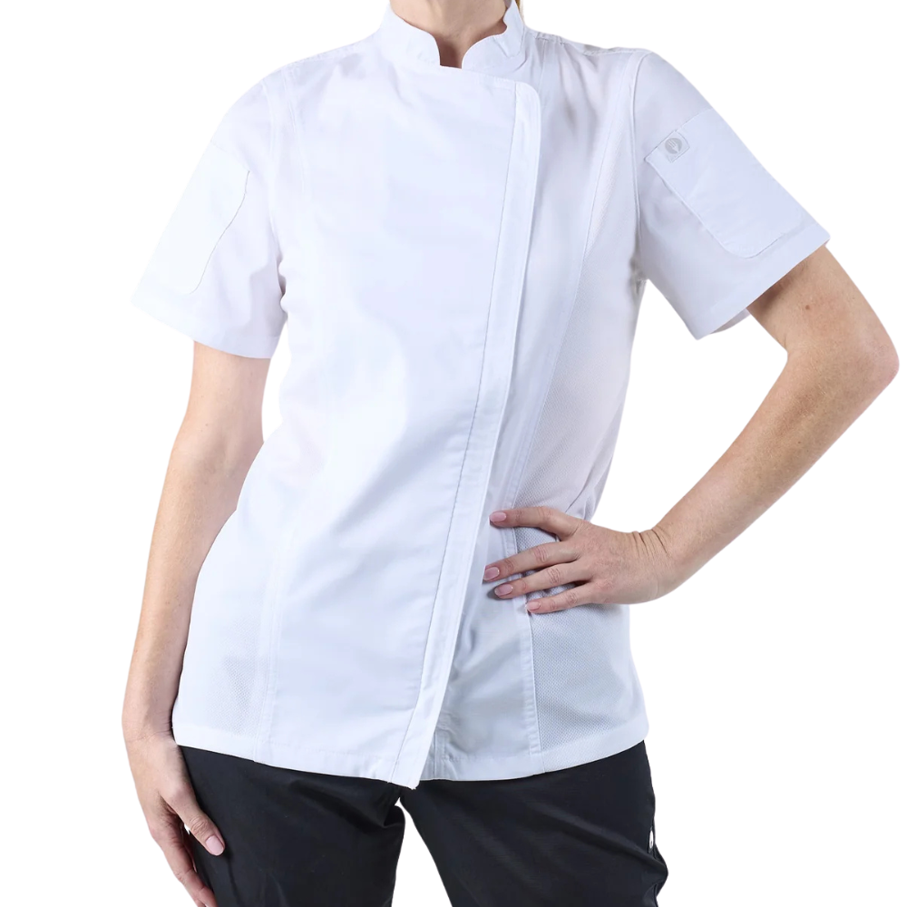 Springfield Womens Zipper White Chef Jacket