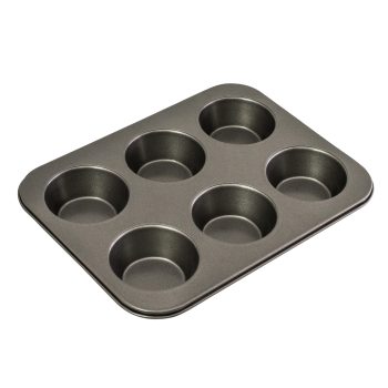 Bakemaster Non-Stick Large Muffin Pan 6 Hole