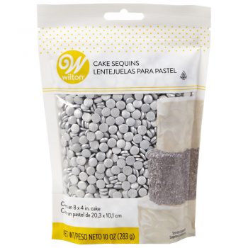 wilton edible silver cake sequins