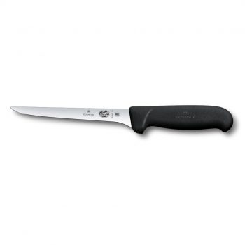 Victorinox Fibrox Boning Knife Rear Curved Narrow Black 15cm