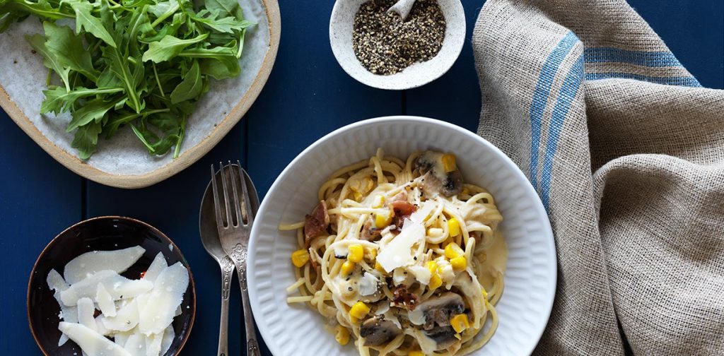 Bacon-Mushroom-and-Corn-Carbonara