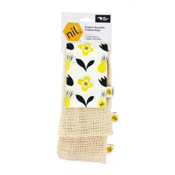 nil Organic Produce Bags 3 Pack Flower