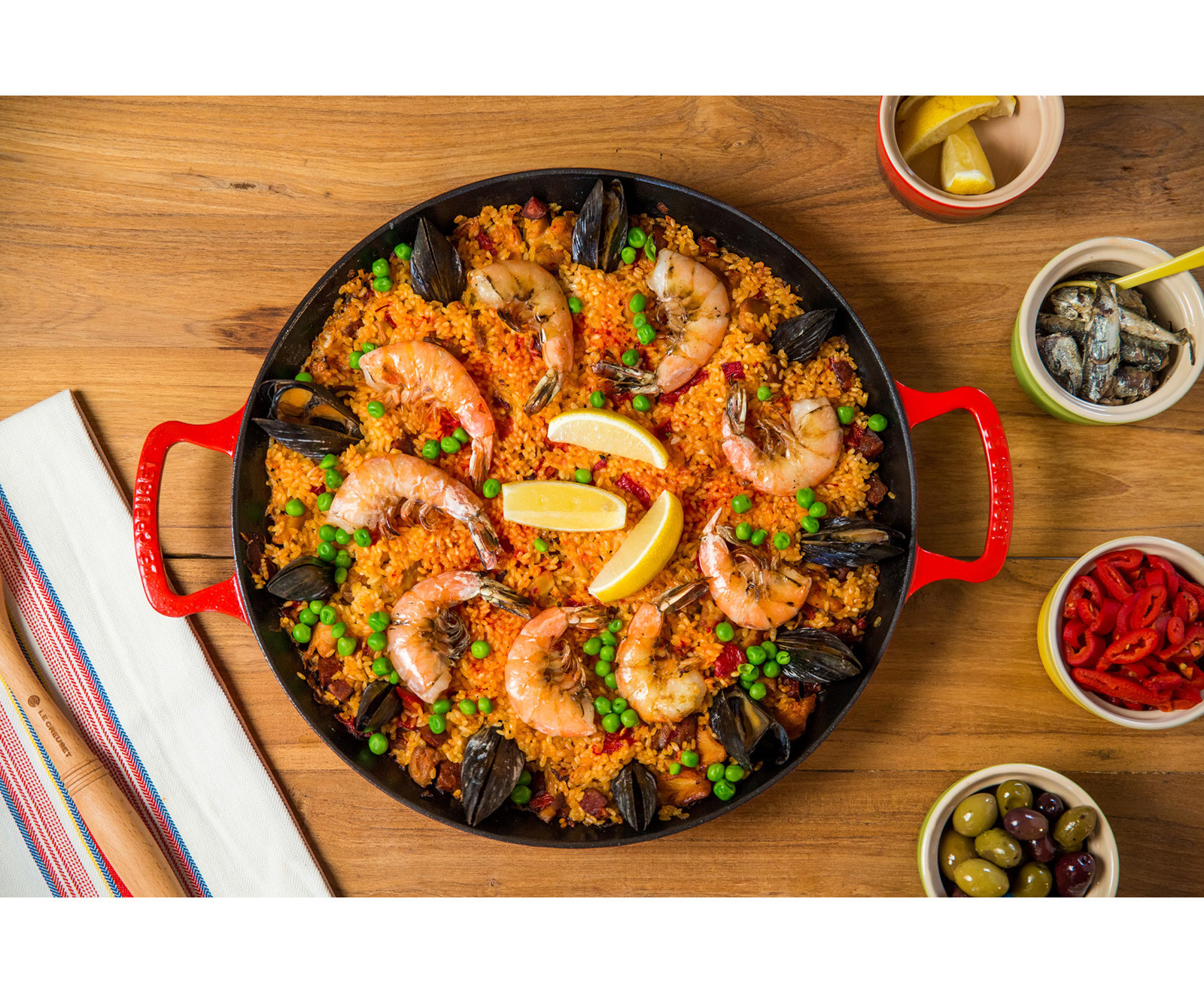 Le Creuset Paella Pan 34cm Cerise Chef's Complements