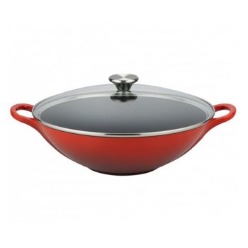 Le Creuset Cast Iron Wok Cerise