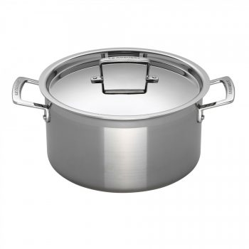 3-PLY STAINLESS STEEL DEEP CASSEROLE 24CM TOP