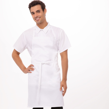 Chef Works Bib Apron No Pocket White