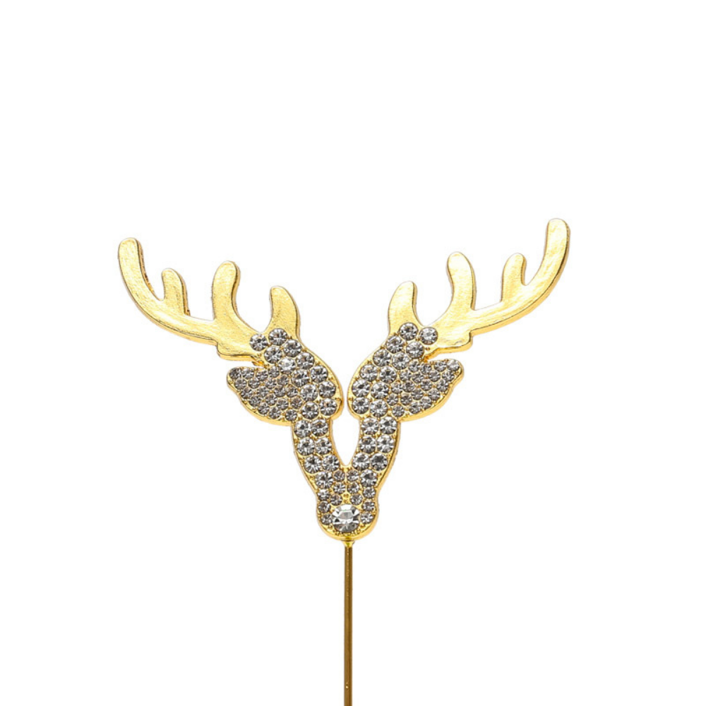 Sugar Crafty Diamante & Gold Reindeer Cake Topper