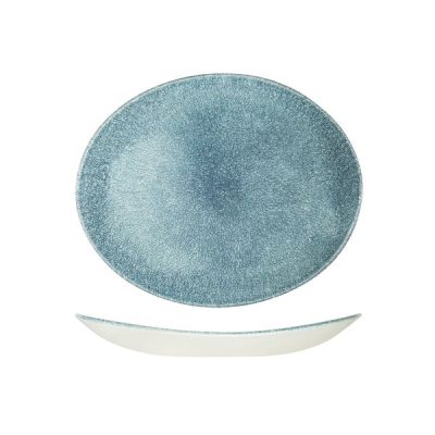raku blue oval coupe plate