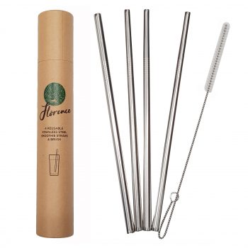 Florence SS Smoothie Straws and brush and box