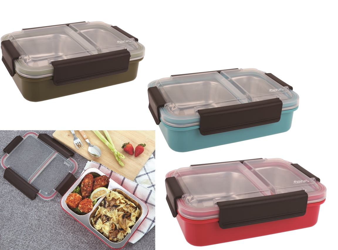 Oasis S/S 2 Compartment Lunch Box (3 Colours) Chef's Complements