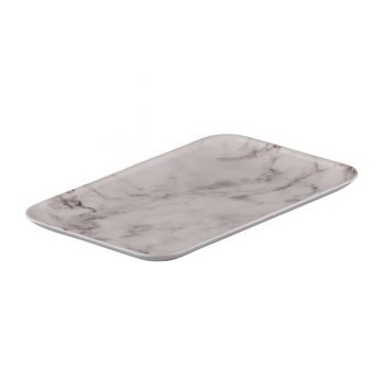 Ryner Melamine White Marble Rectangle Platter