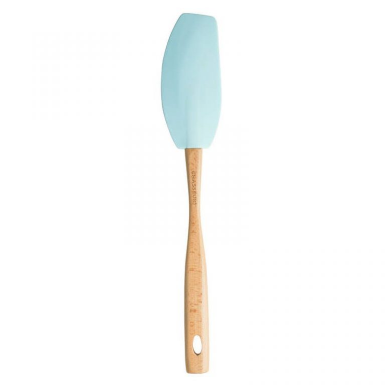 Chasseur Silicone Curved Spatula with Wooden Handle Duck Egg Blue sh/03561