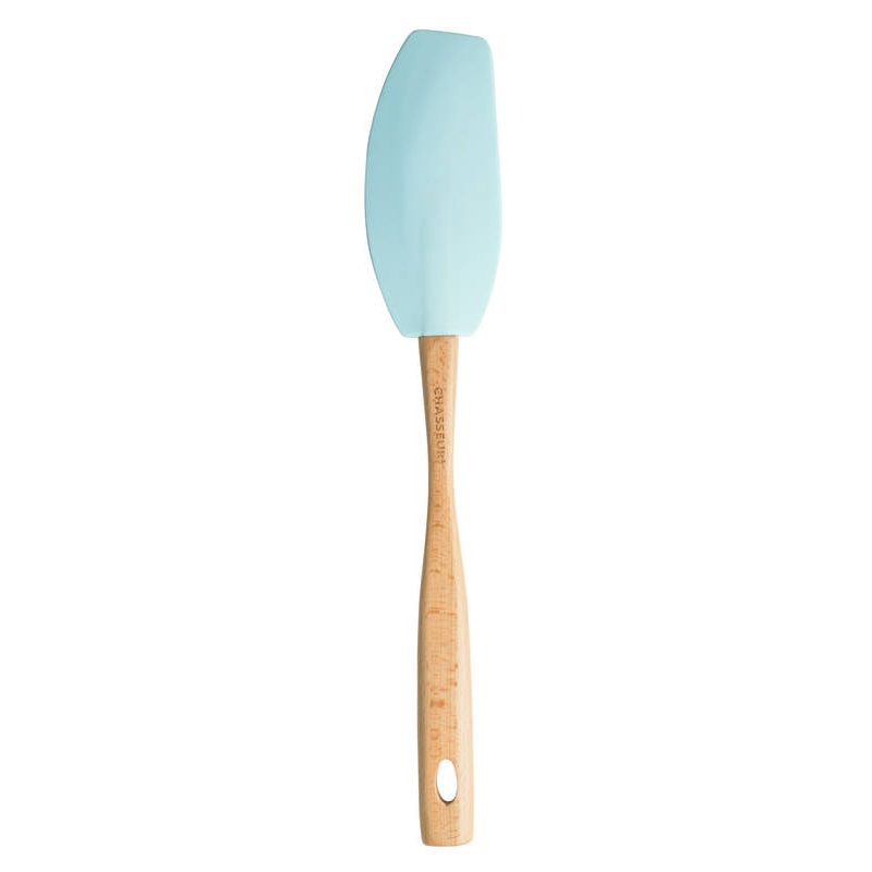 Chasseur Silicone Curved Spatula with Wooden Handle Duck Egg Blue sh/03561