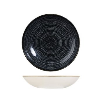 Churchill Studio Prints Homespun Charcoal Black Round Coupe Bowl (2 Sizes) - 248mm