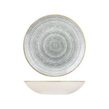 Churchill Studio Prints Homespun Stone Grey Round Coupe Bowl (2 Sizes)