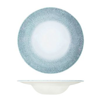 raku blue wide rim bowl