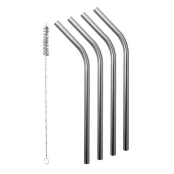 Avanti S/S Smoothie Straws with Cleaning Brush Set of 4