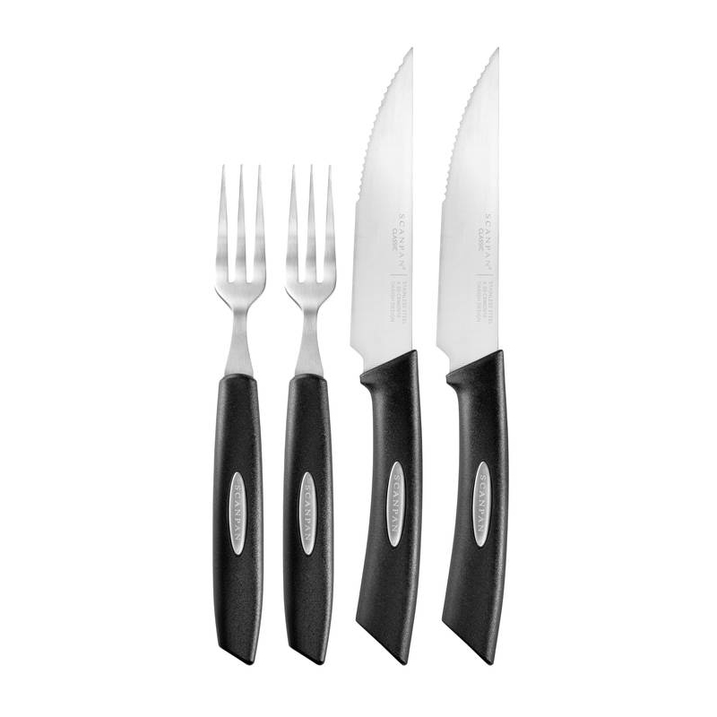 Scanpan Classic 4 Piece Texas Steak Knife and Fork Set Chef's Complements