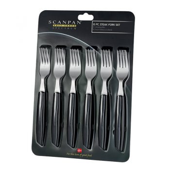 Scanpan Spectrum 6 Piece Steak Fork Set Black sh/18608