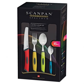 Scanpan Spectrum 16 Piece Everyday Cutlery Set Coloured