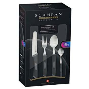Scanpan Spectrum 16 Piece Everyday Cutlery Set Black