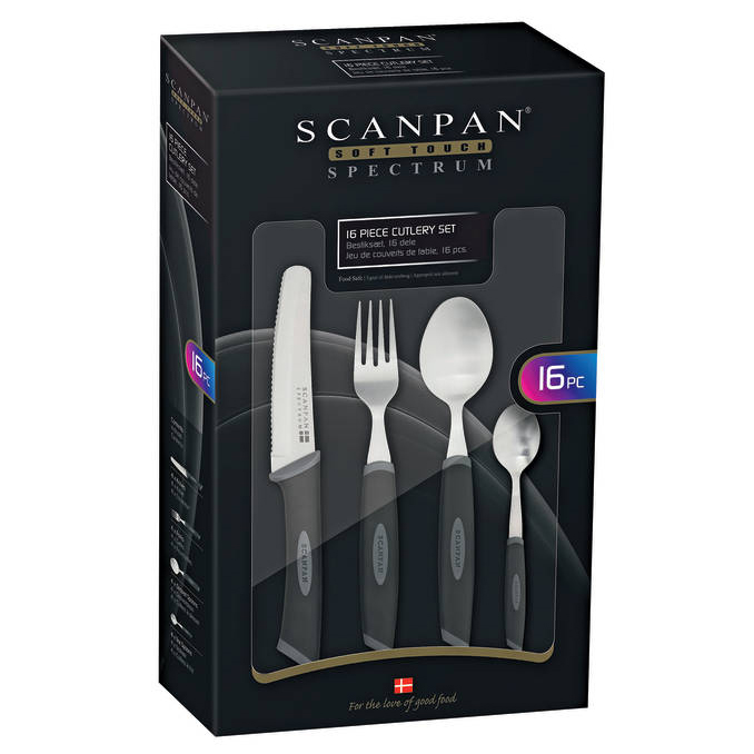 Scanpan Spectrum 16 Piece Everyday Cutlery Set Black sh/18844