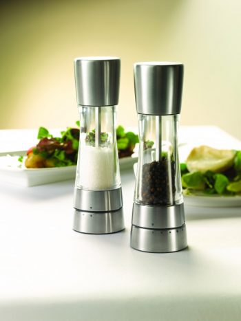 31222 & 31223 – Derwent Salt & Pepper Mills – Silver & Clear LS