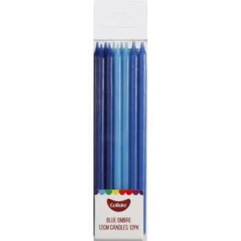GoBake 12cm Blue Ombre Candles Pack of 12