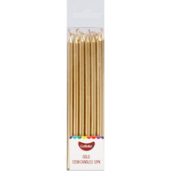 GoBake 12cm Gold Candles Pack of 12