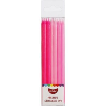 GoBake 12cm Pink Ombre Candles Pack of 12