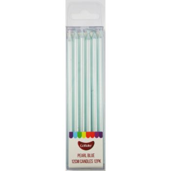 GoBake 12cm Pearl Blue Candles Pack of 12