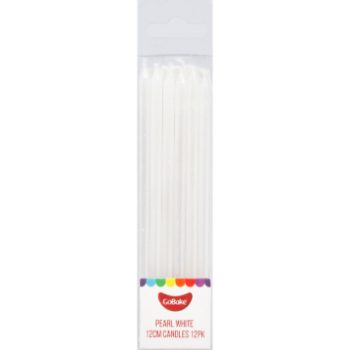 GoBake 12cm Pearl White Candles Pack of 12