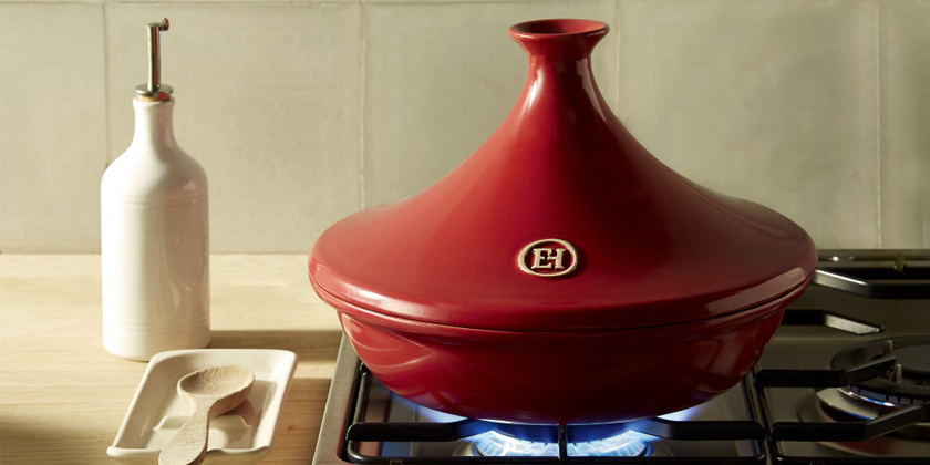 Casserole pot 4 l, with lid, red burgundy, Emile Henry