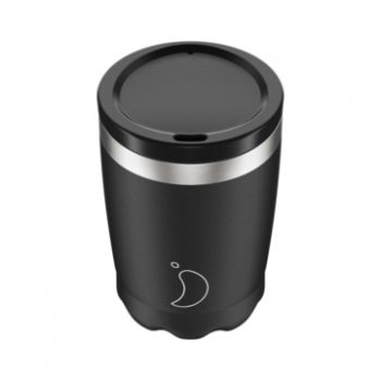 Chilly's Stainless Steel Double Wall Coffee Cup 340ml Monochrome Black