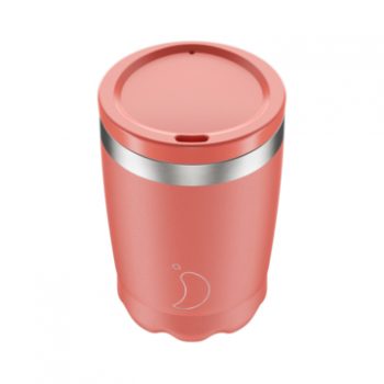 Chilly’s Stainless Steel Double Wall Coffee Cup 340ml Pastel Coral