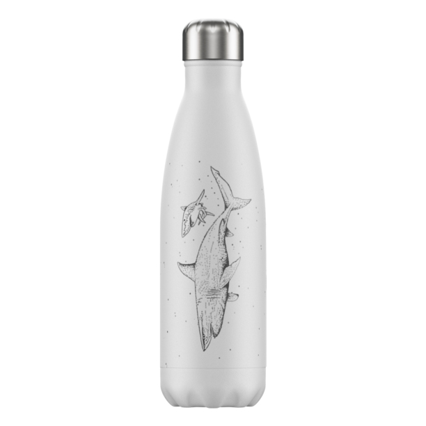 Chilly’s Stainless Steel Double Wall Bottle 500ml Sealife White Shark