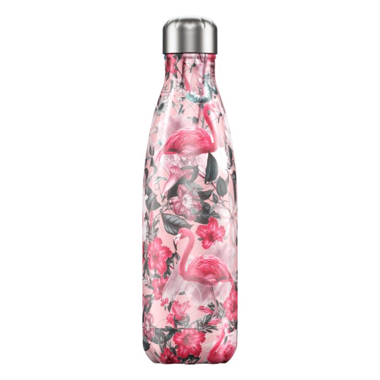 Chilly’s Stainless Steel Double Wall Bottle 500ml Tropical Flamingo
