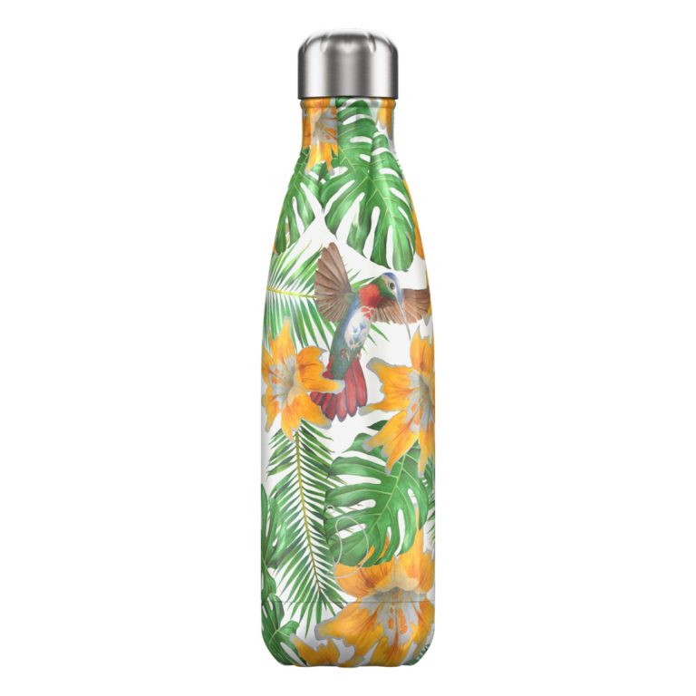Chilly’s Stainless Steel Double Wall Bottle 500ml Tropical Flower
