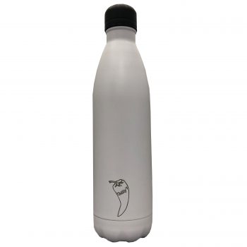 Chilly’s Stainless Steel Double Wall Bottle 750ml Monochrome White Black Lid